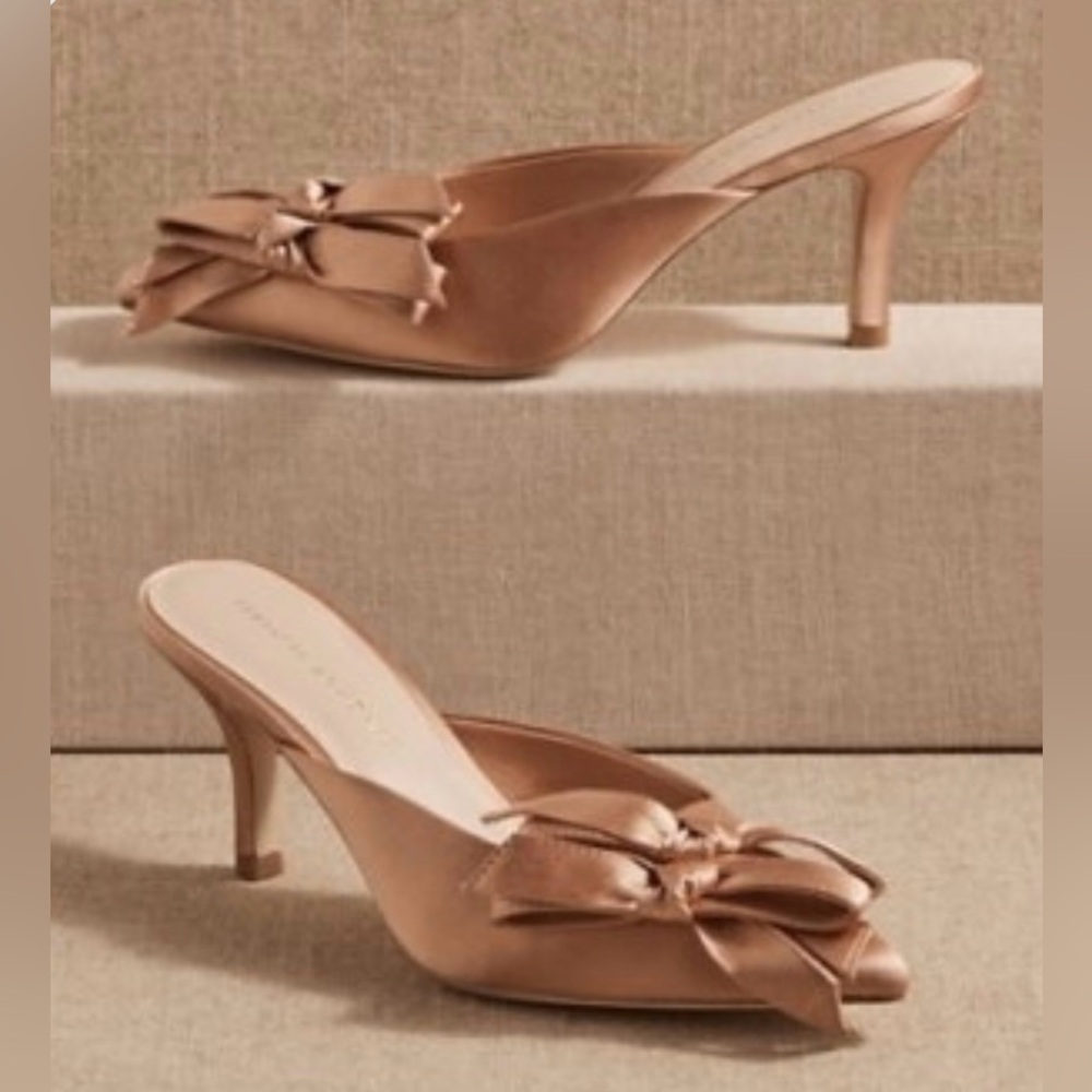 New Loeffler Randall x Anthropologie Fabienne 7 Pink Blush Double Bow Satin Mule - Picture 4 of 12
